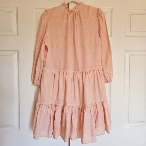 Veronica Beard Hawken Tiered‎ Linen Minidress Size 8 Pink Babydoll - Picture 9 of 13